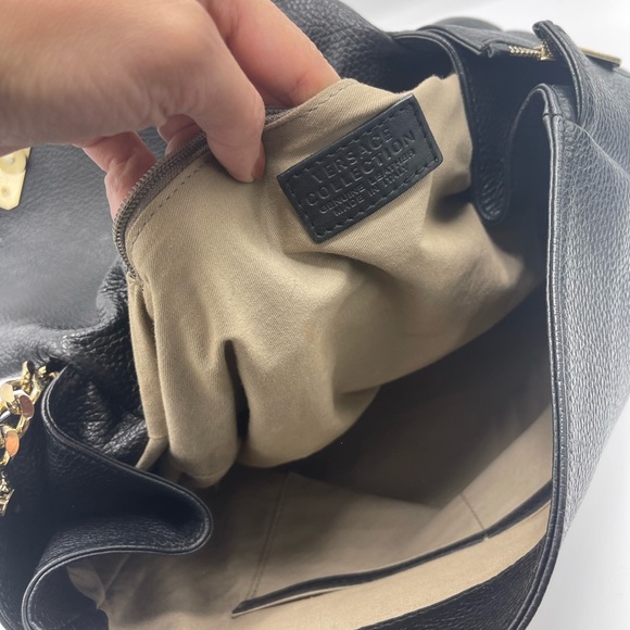 Versace black leather satchel / shoulder bag - Picture 8 of 11